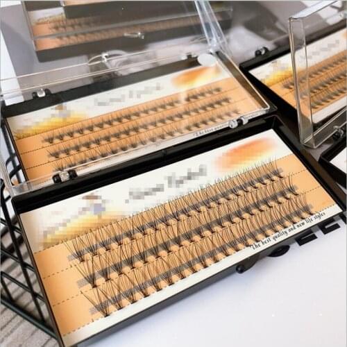 60 Cluster Per Box Heat Bonded Eyelash extension 8-14mm 10D Lashes Premade Fan False Eyelash
