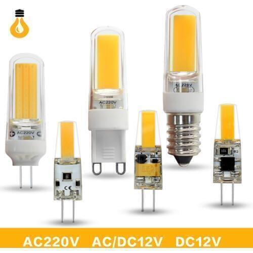 7PCS G4 G9 E14 LED Lamp 3W 5W 9W 12W COB LED Bulb AC220V DC12V SMD 3014 2835 Spotlight Chandelier High Quality Lighting Replce