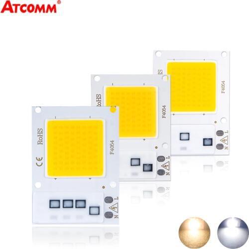 10W 20W 30W 110V 220V COB LED Lamp High Power Chip Diode Matrix Cold/Warm White High Lumen Flicker-Free Smart IC No Need Driver