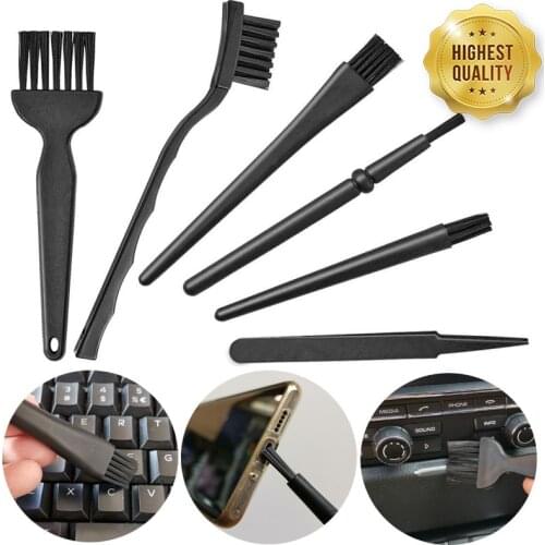 Home Goods Black Plastic Small Portable Handle Nylon Anti Static Brushes Cleaning Keyboard Brush Kit Household Cleaning Tools