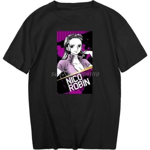 Japan Anime One Piece Nico Robin T-Shirt Men Summer Casual Men Clothing Retro Short Sleeve T Shirts Fashion Pattern Sportswear