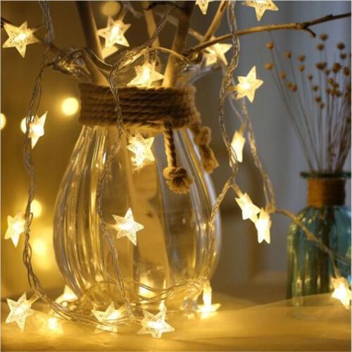 2018 New Year 3M 20LED Star String Lights Fairy Garland Waterproof For Christmas Wedding Home Decoration Battery Powered