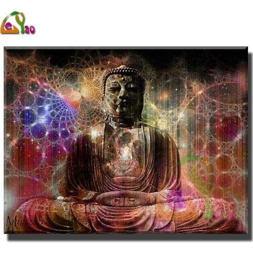 Full Drill Square Diamond Painting Buddha Universe Cosmic Diamond Embroidery 5D DIY Esoteric Buddhism Picture Mosaic Rhinestone