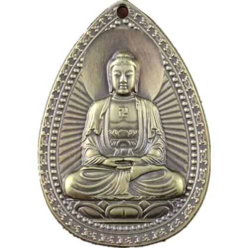 Chinas feng shui brass Sakyamuni goddess buddha statue-Family decoration, bring good luck metal handicraft Necklace pendant