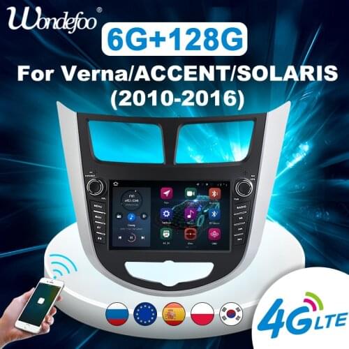 2 din Android 10 Car radio Carplay For Hyundai Solaris Accent Verna 2010-2016 Multimedia player autoradio stereo Navigation GPS