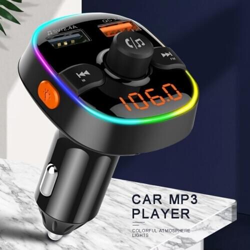 MAYITR 1pc Portable QC3.0 Fast Charging Car Charger MP3 Player High Quality Wireless bluetooth 5.0 FM Transmitter