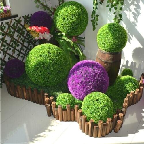 Fashion Artificial Green Grass Ball Plant Topiary Hanging Home Garden Yard Decor Fashion Round Green Ball