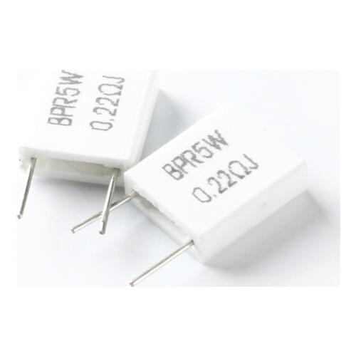 10PCS BPR56 5W 0.001 0.1 0.15 0.22 0.25 0.33 0.5 ohm Non-inductive Ceramic Cement Resistor 0.1R 0.15R 0.22R 0.25R 0.33R 0.5R