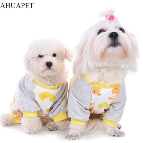 AHUAPET Pets Clothing For Dog Clothes Full Cotton Dog Hoodie Four Foot Pajamas Knitting Small Medium Dogs French Bulldog Clothes