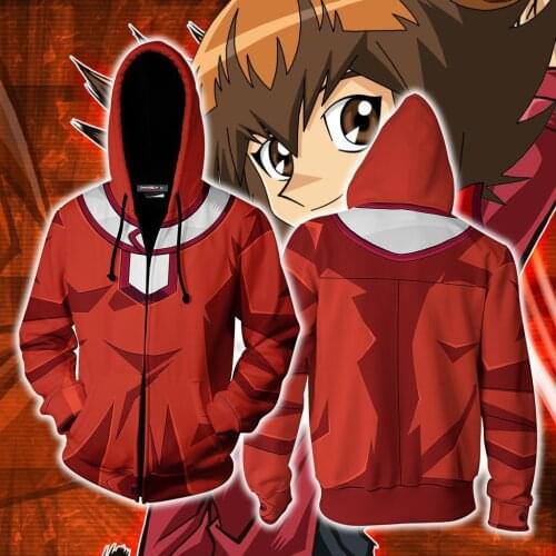 Unisex Aikooki Yu Gi Oh Muto Yugi Orange Halloween Costume Cosplay Sweatshirt Hoodie Casual Tracksuit Jacket Hip Hop Tops
