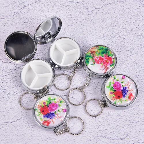 Medicine Organizer Metal Folding Pill Case Cutter Makeup Storage Container Pastillero Pildoras Estuche Portable Pill Box