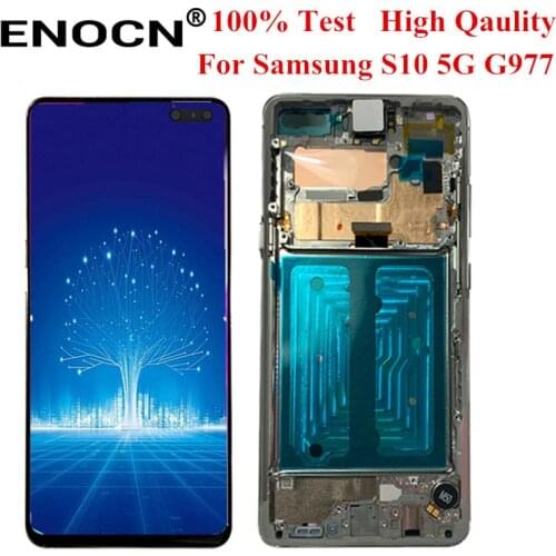 Original 6.7" AMOLED LCDFor SAMSUNG S10 5G LCD G977N Display SM-G977U Touch Screen Digitizer For SAMSUNG Galaxy S10 5G LCD G977