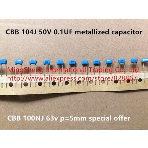 Original new 100% CBB 104J 50V 0.1UF metallized capacitor 100NJ 63v p=5mm special offer (Inductor)