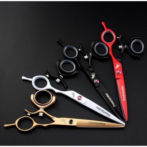 Hairdressing Scissors Flat Shears Dental Scissors 720 Degrees Rotary Handle Multi-color Optional Color Paint 6.0 Inch Size Teeth