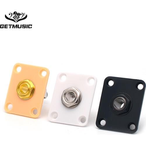 Plastic plate Square Style Jack Plate Guitar Bass Jack 1/4 Output Input Jack for LP SG Tele Electric Guitar Black/White/Yellow