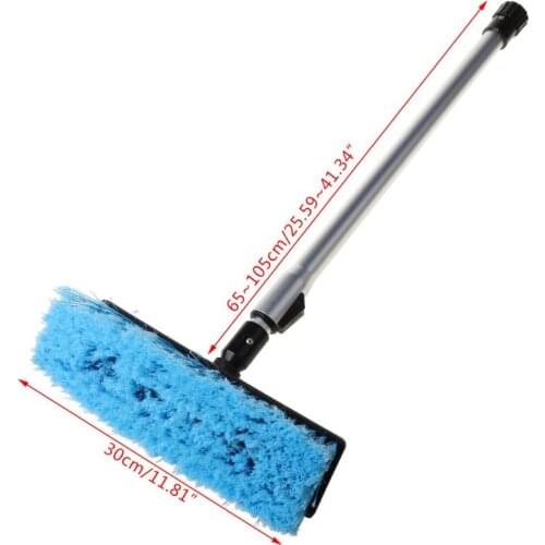Car Flow-through Wash Brush Telescoping Handle Soft Cleaning Head RV Wash Trailer