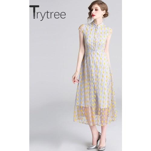 Летние платья в горошек Trytree China At AliExpress