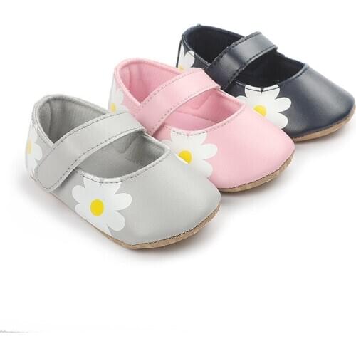 Fashion Autumn Toddler Baby Girls Boys Casual Shoes Crib Shoes Leather Floral Slip on Baby Shoes 0-18M