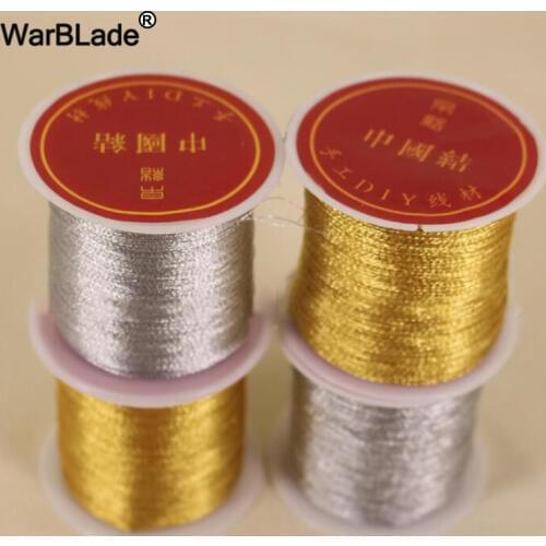 WarBLade 0.2mm 0.4mm 0.6mm 0.8mm 1mm Gold And Silver Nylon Cord Thread String Rope Bead DIY Rope Bead Necklace Bracelet Making