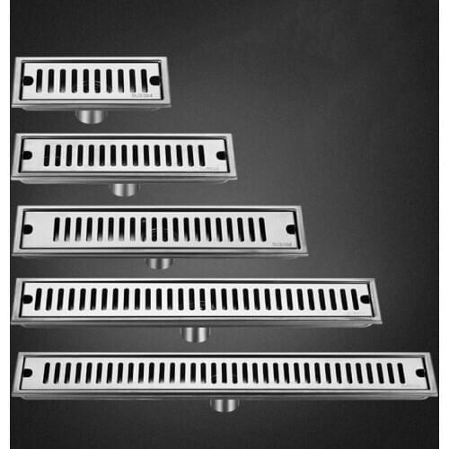 1Set Stainless Steel Floor Drain Bathroom Shower Long Drainage Floor Drain Cover R9JF