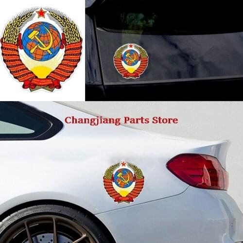 1Pc 12CM*12CM Russia Ussr Flag Car Sticker Country Decal Car Styling
