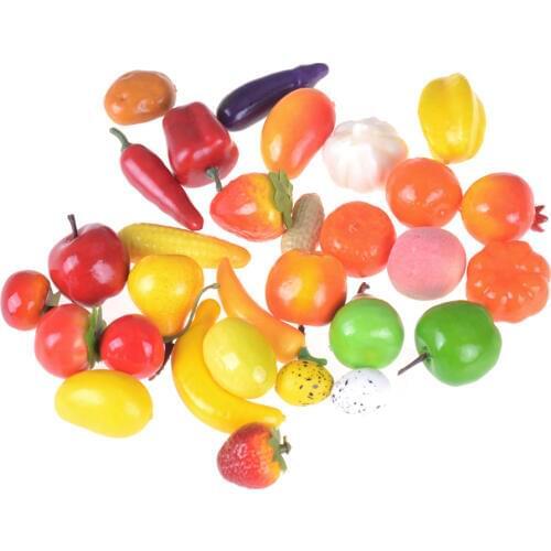 10pcs/lot Pretend Play Toys Kitchen Toys Foam Mini Simulation Artificial Fruits and Vegetables for Children Hot Sale