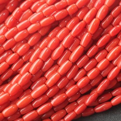 20 Inch Full Strand,NATURAL ITALIAN CORAL Smooth Tube Shape Beads,5-8mm Size