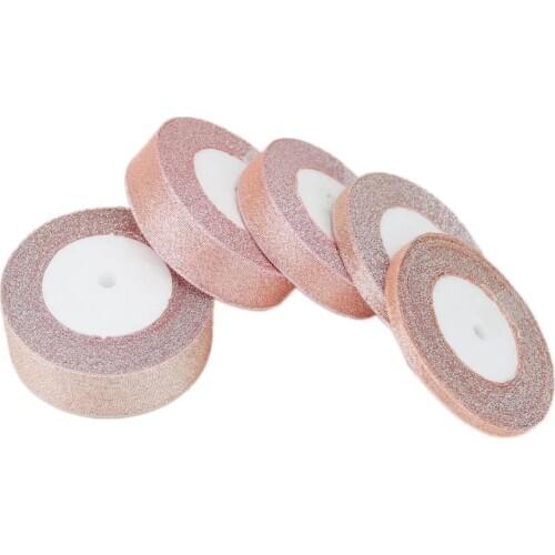 25 yards/roll) luxury orange metallic shiny Ribbon Wholesale Gift Christmas ribbons (6/10/20/25/40mm)