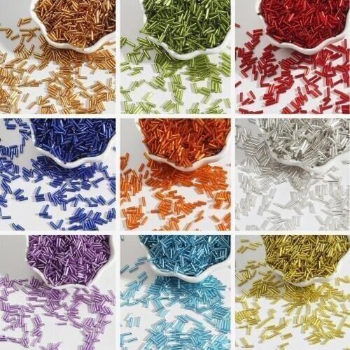 300pcs/lot 2x7mm Tube Glass Seed Beads Austria Crystal Beads Loose Spacer Beads For DIY Jewelry Making Bracelet Findings Supplie