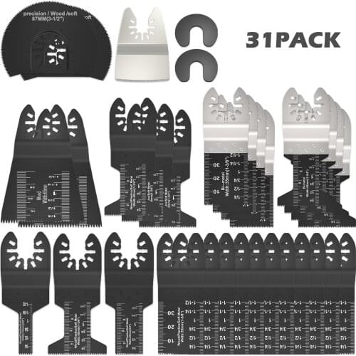 31pcs Oscillating Multi Tool Saw Blades for Renovator Power Tools As Fein Multimaster,Dremel,Electric Tools Accessories