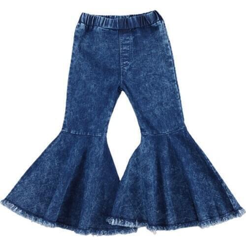2-7T Toddler Kid Baby Girl Clothes High Waist Denim Flare Pant Elegnat Fashion Jeans Fashion Streetwear Autumn Winter Outfit
