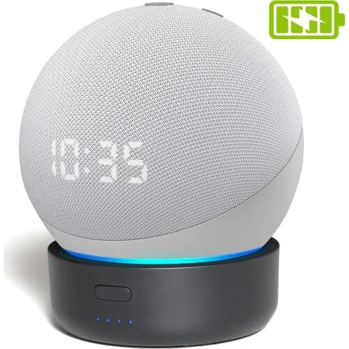 GGMM Battery Base for Echo Dot 4th Gen Amazon Alexa Smart Speaker 5200mAh Portable Power Bank for Dot4 Holder Stand All-new 2021
