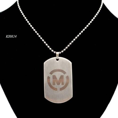 Good Quality 316l Stainless Steel Coin Necklace Steel Color Metal Dog Pendant Necklace For Men Jewelry Long Chain Necklace
