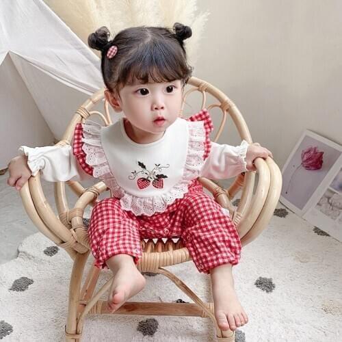Baby Girls Rompers Infantil Roupa Plaid Newborn Girls Clothes Soft Cotton Overalls Long Sheeve Baby Rompers Infant Clothing 0-3Y