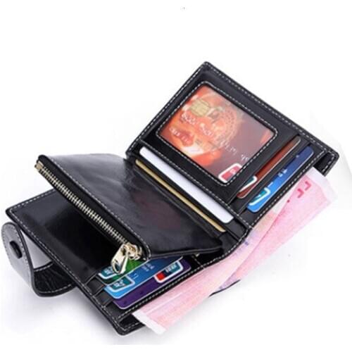 Short Womens Wallets Genuine Leather Women Leather Wallet Luxury Desinger Female Leather Purse Card Holder Carteira Masculina