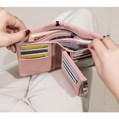 Fashion Leather Wallet Women Short Purse Card Holder Women Wallets Money Bag Coin Pocket Small Ladies Porte Feuille Femme