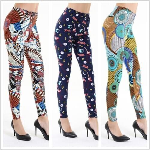 Godier Fashion Printing Capris Leggings Ladys Casual Stretched Pants Elastic Cropped Leggings Women Legging JC0014