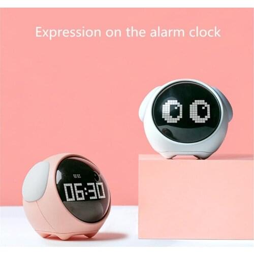 Cute Night Light Alarm Clock LED Smart Kids Digital Clock Home Decor For Children Room Sleep Trainer Lamp Clocks Kids Gift