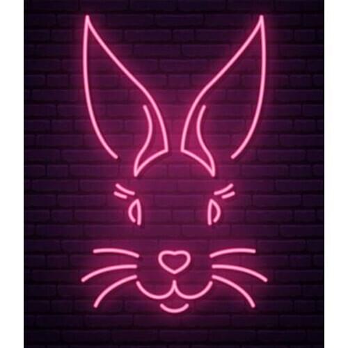 Neon Sign For Rabbit real glass Tube Handmade club Lamps resterant wall light advertise custom free DESIGN Impact Attract light
