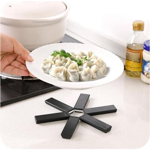 Non-slip Heat Resistant Pad Trivet Pan Placemat Pot Holder Mat Foldable Coaster Cushion Kitchen Accessories Black