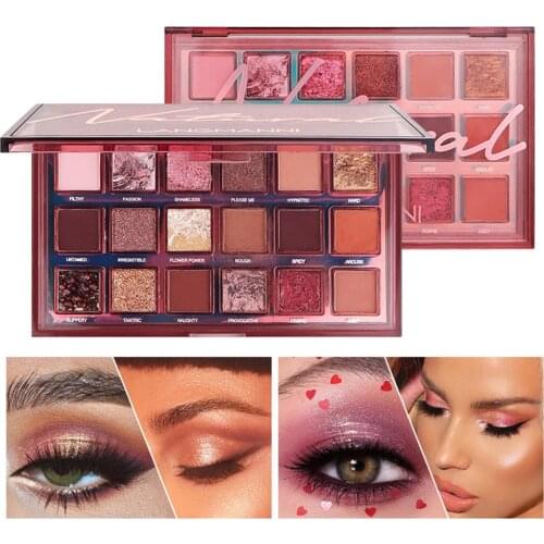 18 Color Eyeshadow Palette Matte Glitter Makeup Eyeshadow Powder Metal Diamond Glitter Eye Makeup Palette Long-Lasting Cosmetics