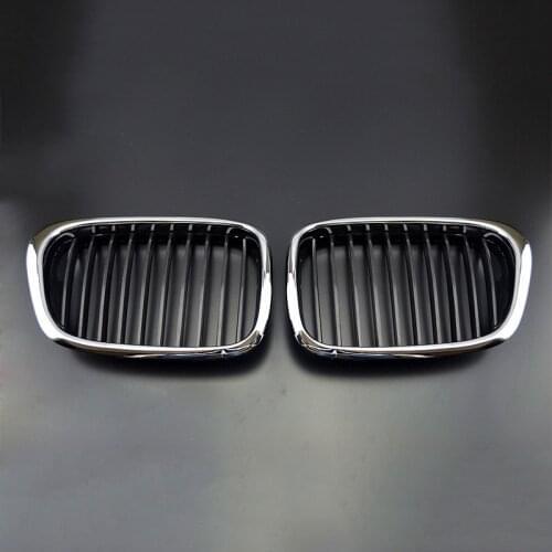 100% Brand New And High Quality ABS plastic Black and silver surround Front Chrome Grille Grill For B/MW E39 5-series 97-03