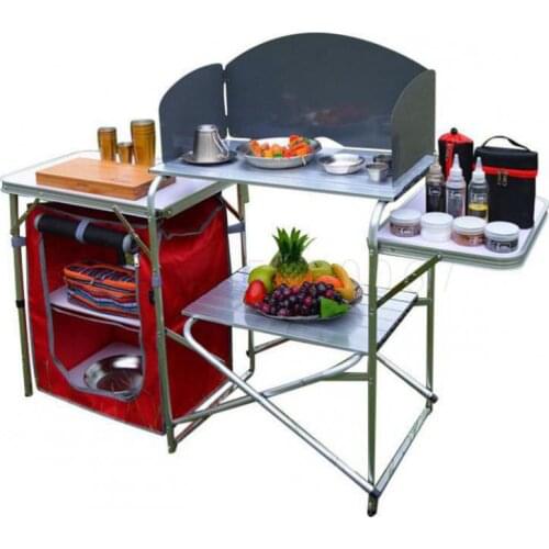 9999 Outdoor Portable Mobile Kitchen Hearth Cabinet Table Cooking Essentials Towns Receive Folding