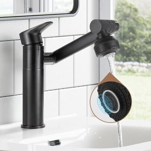 Bathroom faucet Brass Basin Faucet 360 Rotating Water Tap Banthroom Cold & Hot sink faucet Chrome/Black/Gold Single Handle Tap