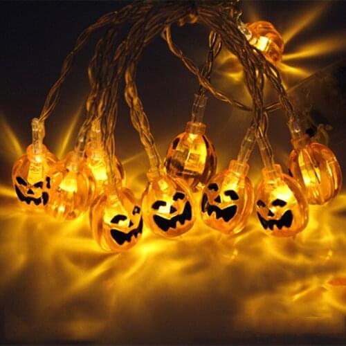 LED Light With Battery Box Halloween Pumpkin String Lights Halloween Party Decorative Lamp Pumpkin Pendant 20Lights 3Meters