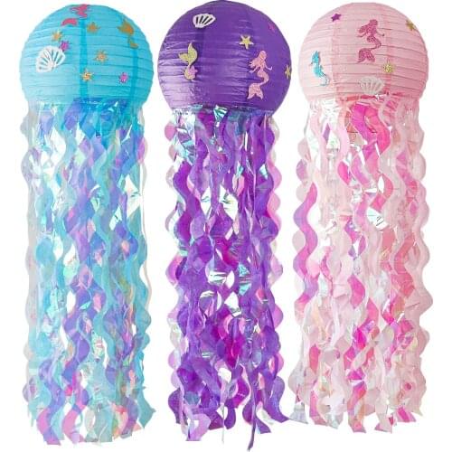Mermaid Theme Parti Paper Lantern Balloon Under the Sea Ballon Marine Life Girl Mermaid Happy Birthday Party Decor Mermaid Balon
