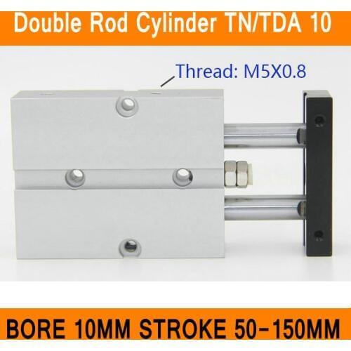 TN10 TDA Twin Spindle Air Cylinder Bore 10mm Stroke 50-150mm Dual Action Air Pneumatic Cylinders Double Action Pneumatic Parts