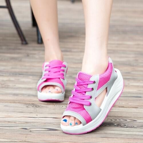 VTOTA Women Wedges Sandals Mesh Casual Summer Shoes Peep Toe Swing Platform Sandals plataformas mujer sandalias Ladies Shoes