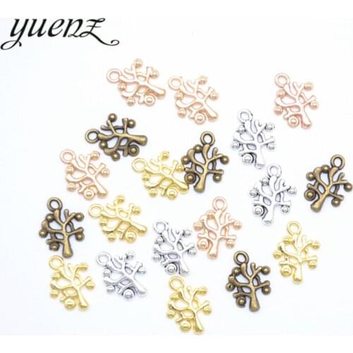 YuenZ 30pcs Antique Silver Plated tree Charms Pendant:DIY for bracelet necklace 15*11mm Q260