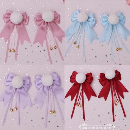 Lolita Headwear Cosplay Kawaii Cat Ears Ribbon Bell Hairpins Multiple Styles Hair Clips Women Party Costume Hair Accessories